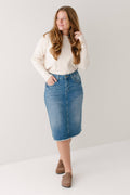 'Nala' Distressed Denim Skirt