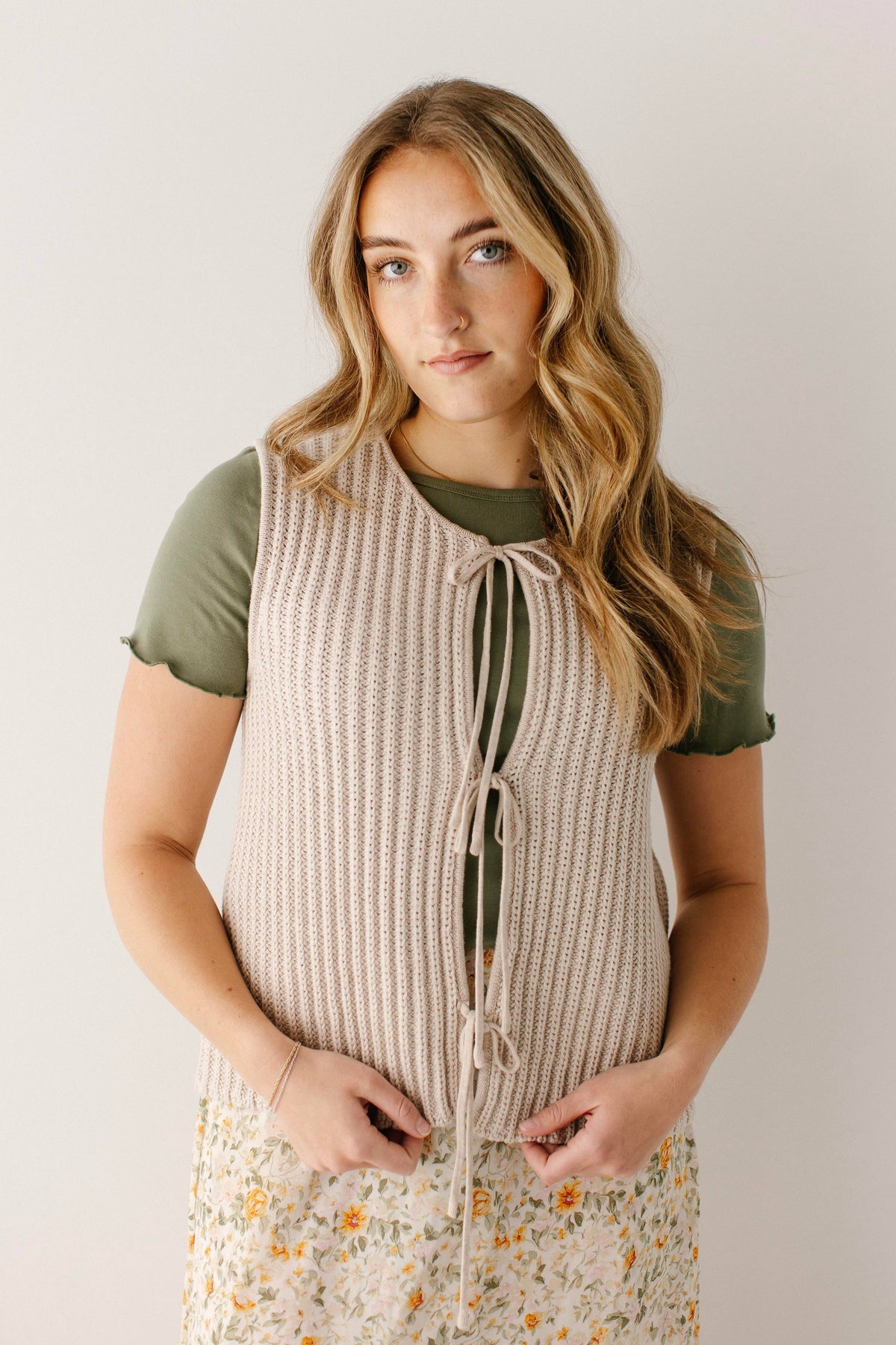 Ingrid Fall Bow Tie Knit Vest