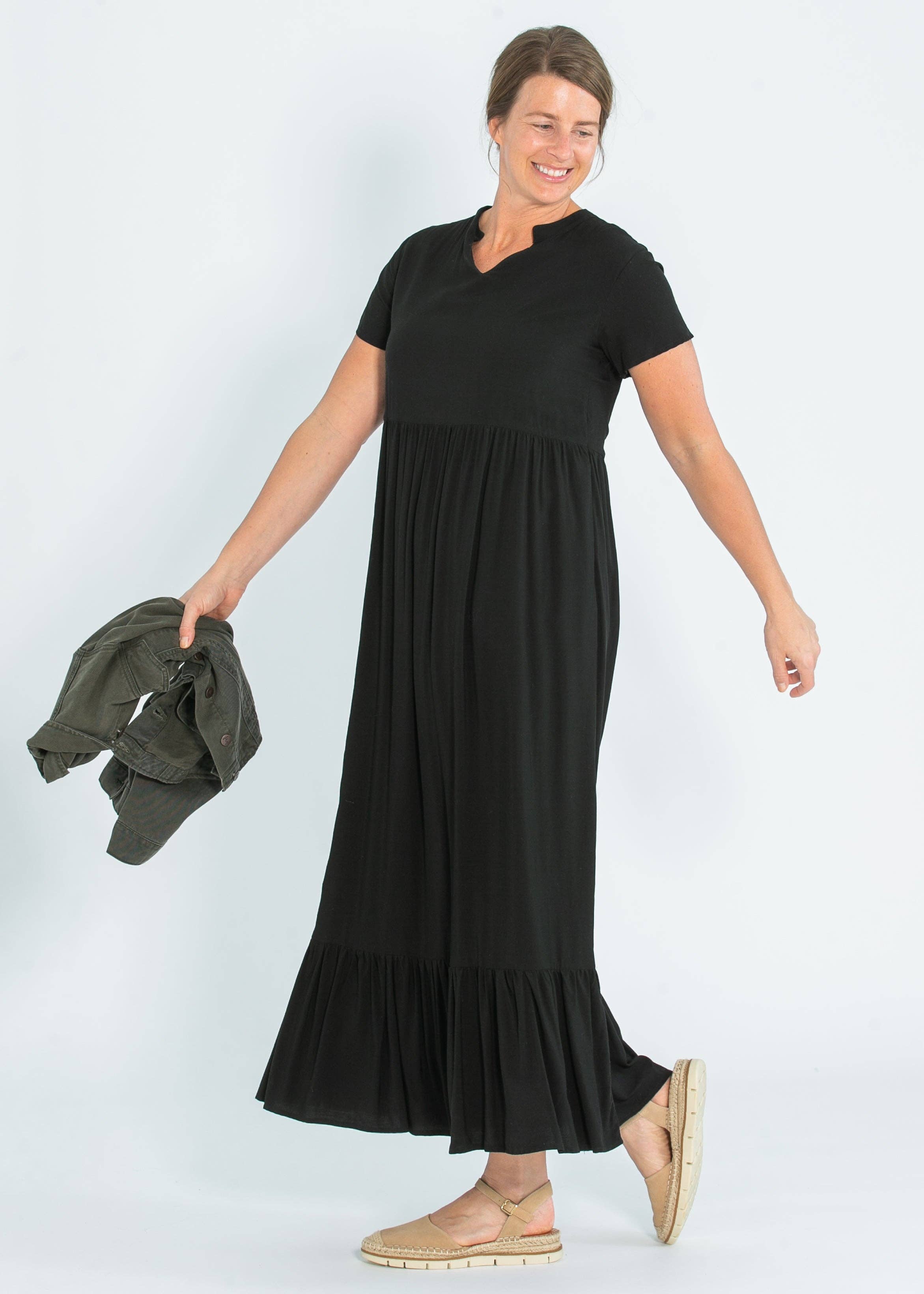Womens Jaydrien Flutter Sleeve Maxi Dress Summer 2025