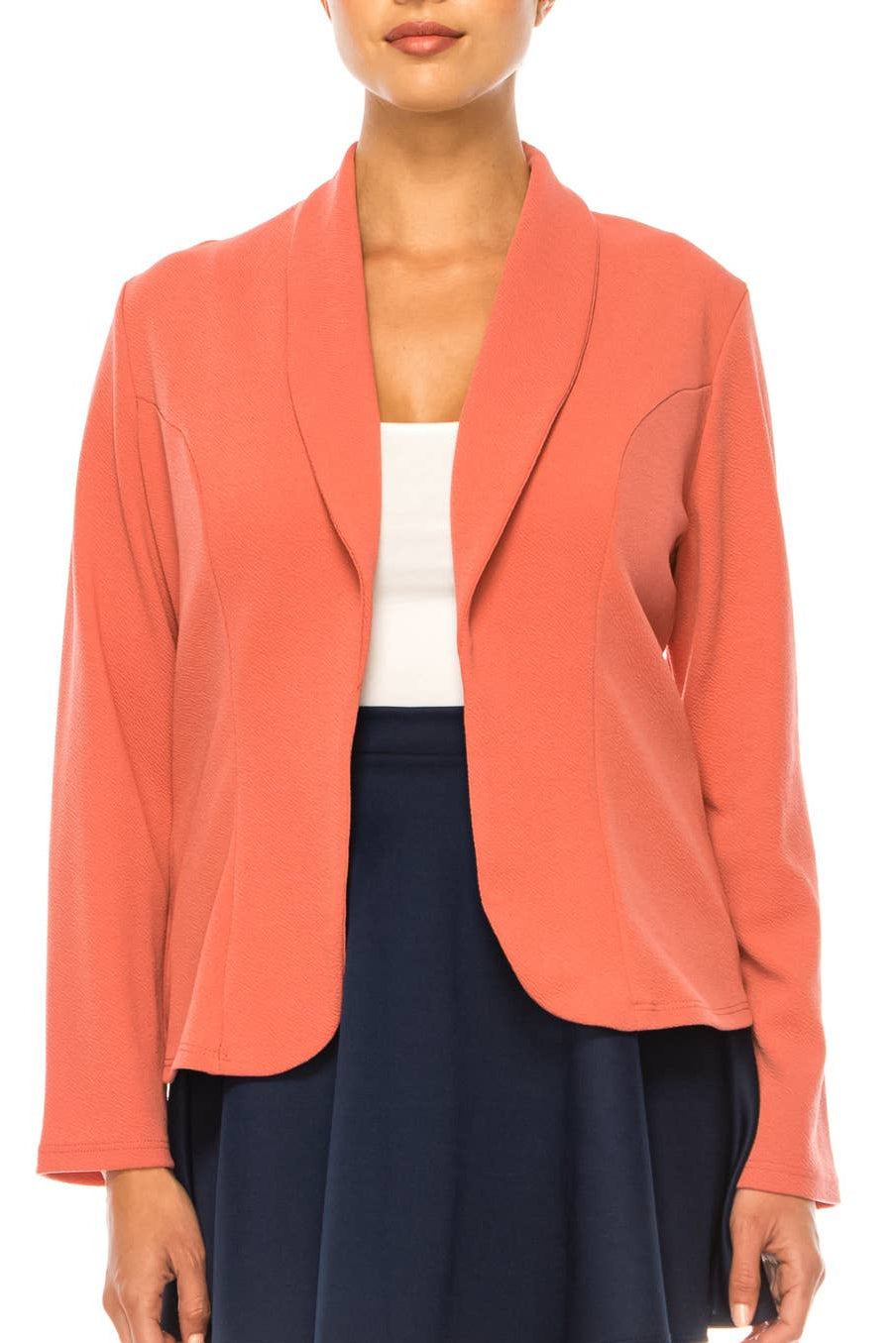 Women's Casual Solid Long Sleeve Fitted Blazer Jacket