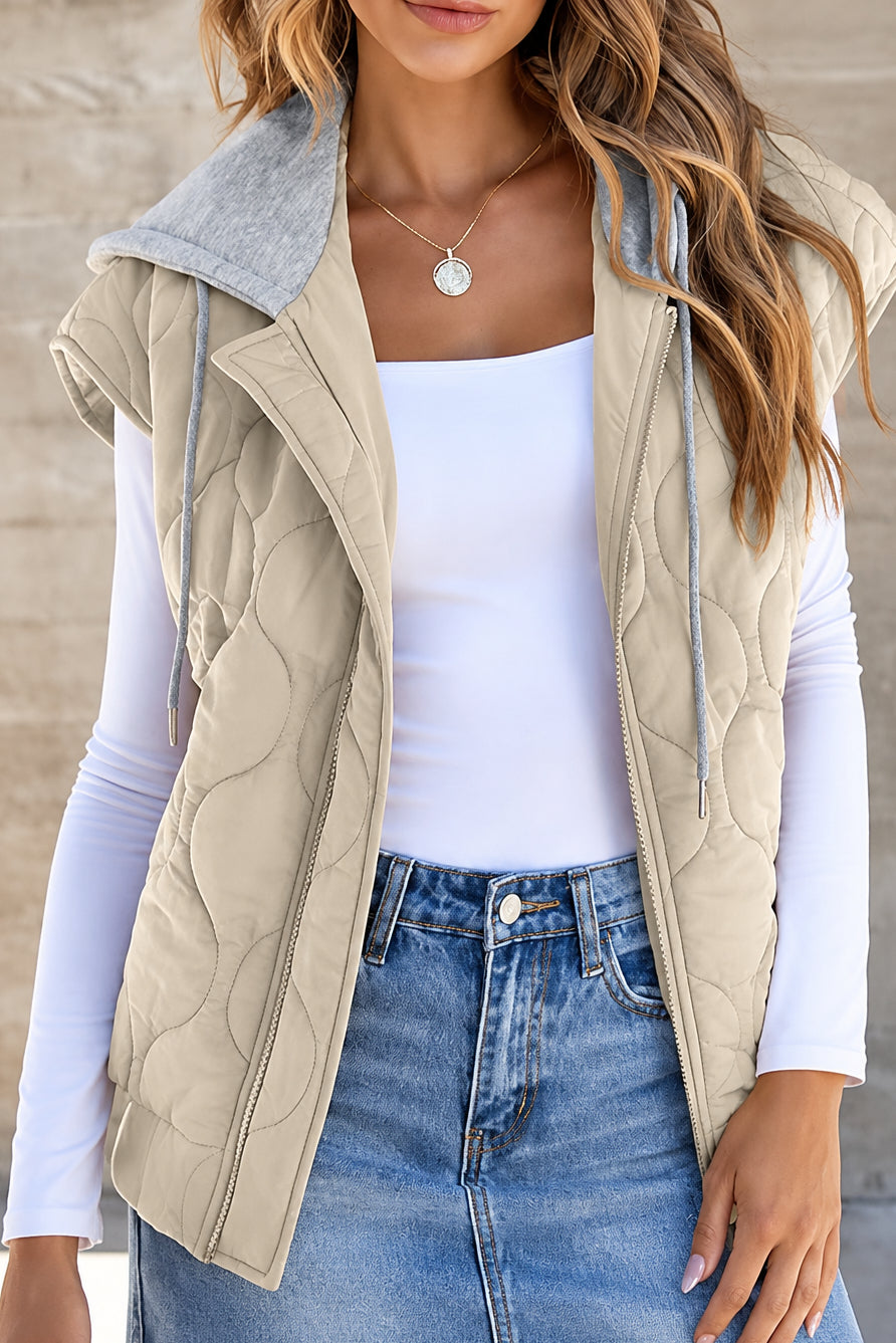 Color Blocked Sleeveless Jacket