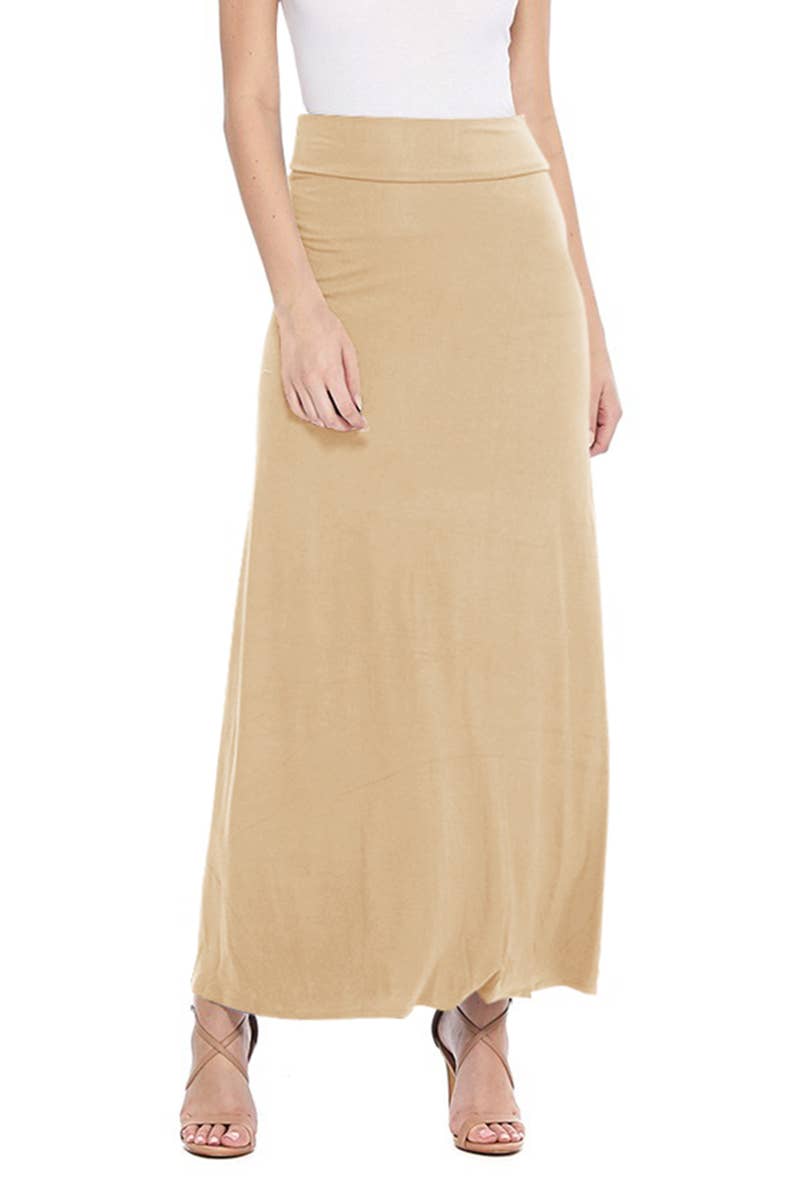 Women's Maxi Length Loose Fit Solid Skirt