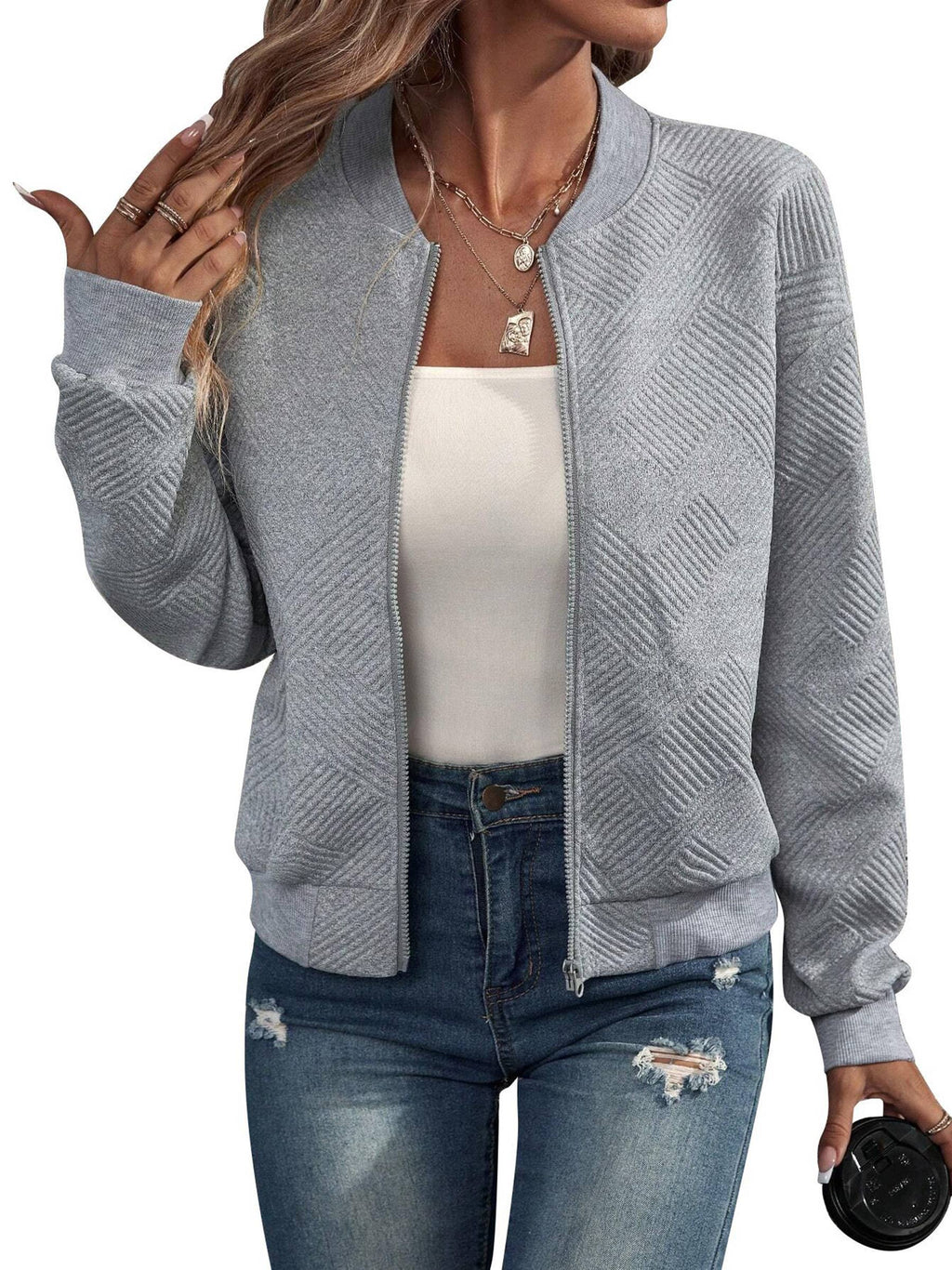 Solid Color Short Zipper Jacket