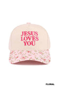 Jesus Loves You Two Tone Cotton Hat