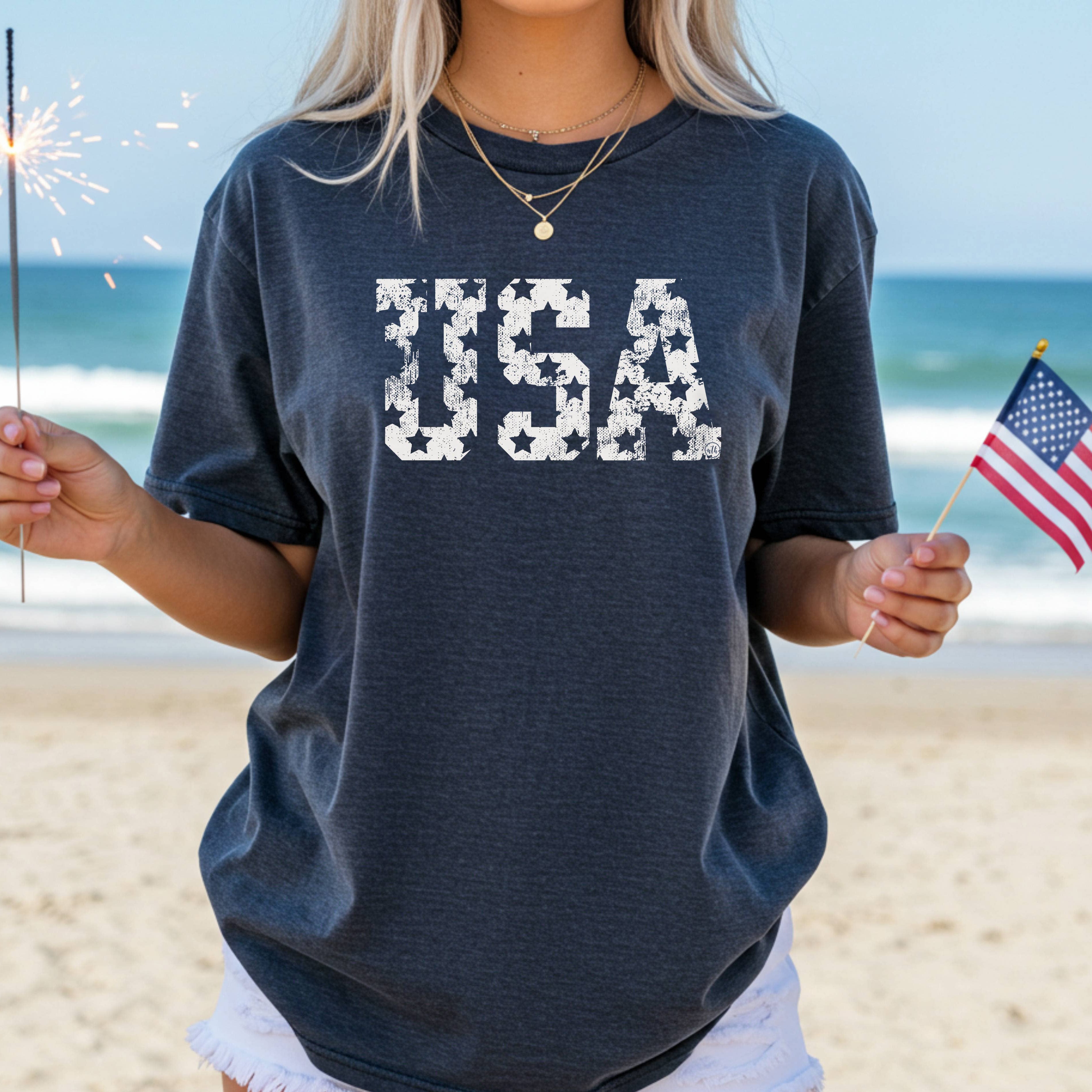 USA Stars July 4th Graphic Tee