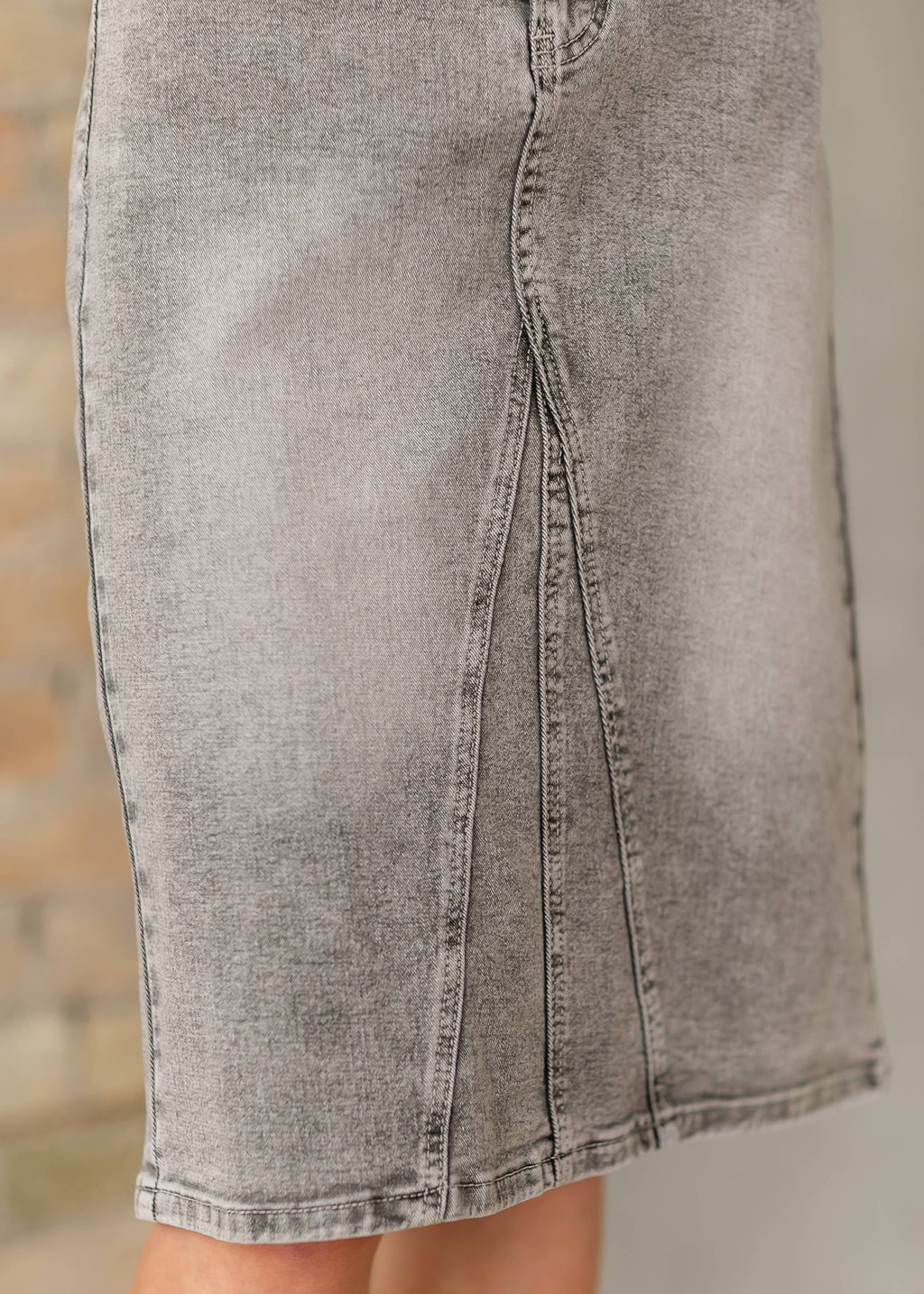 Claire A-line Denim Midi Skirt
