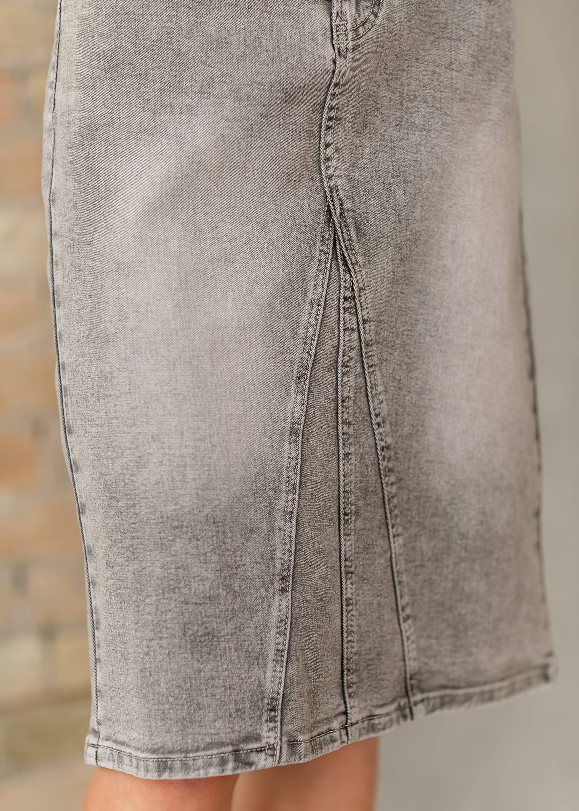 Claire A-line Denim Midi Skirt