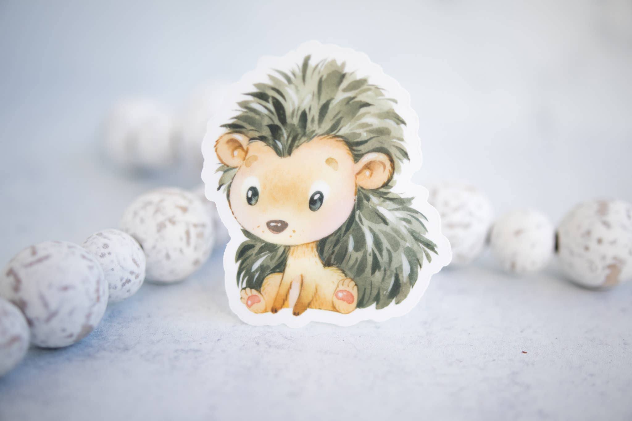 Cute Hedgehog, Animal Sticker Vinyl Sticker, 3x3 in.