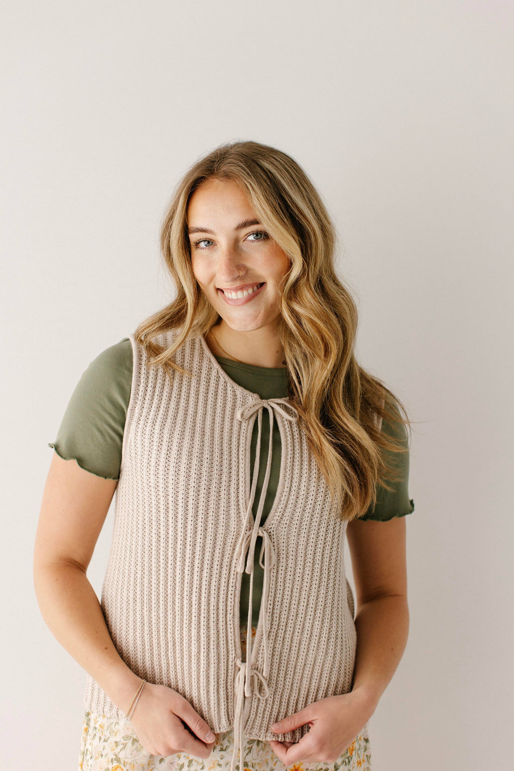 Ingrid Fall Bow Tie Knit Vest
