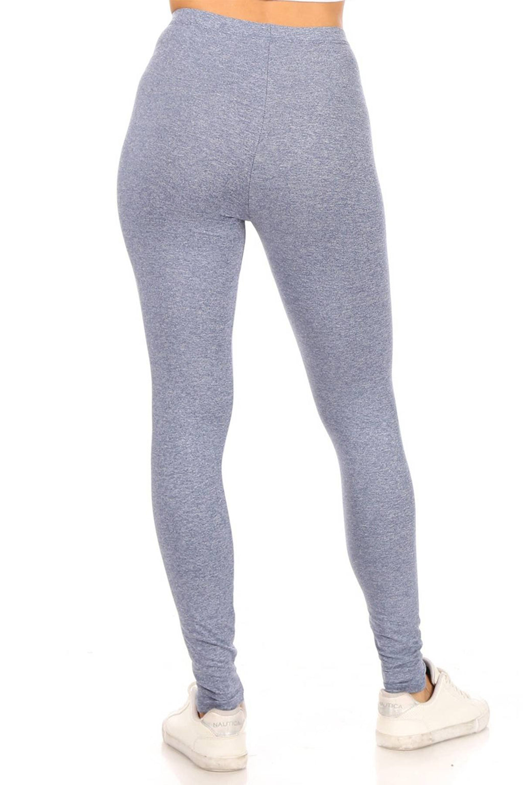 Women's Casual Solid Full Length Leggings Elastic Waistband