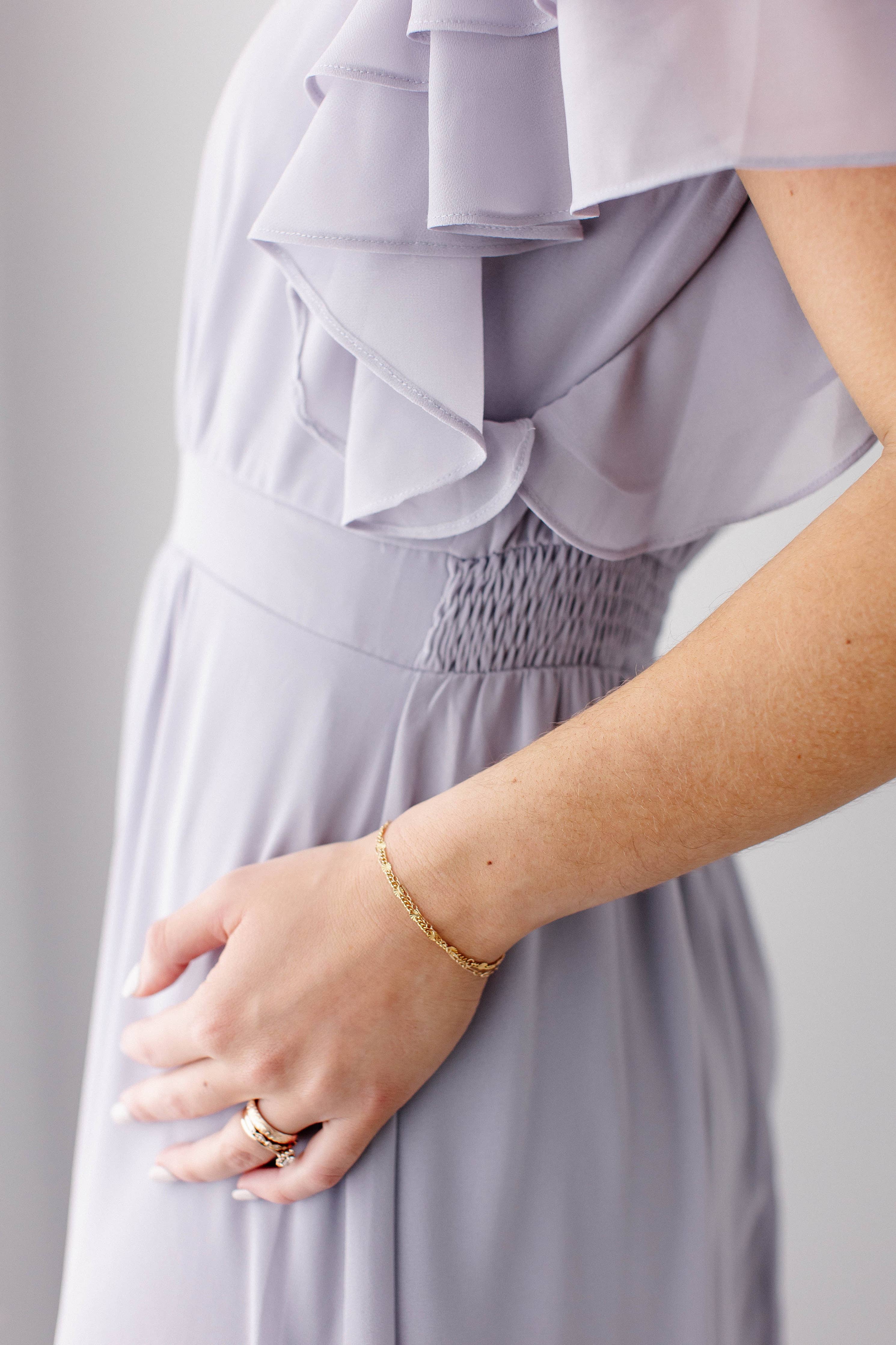 'Valencia' Flutter Sleeve Maxi Dress