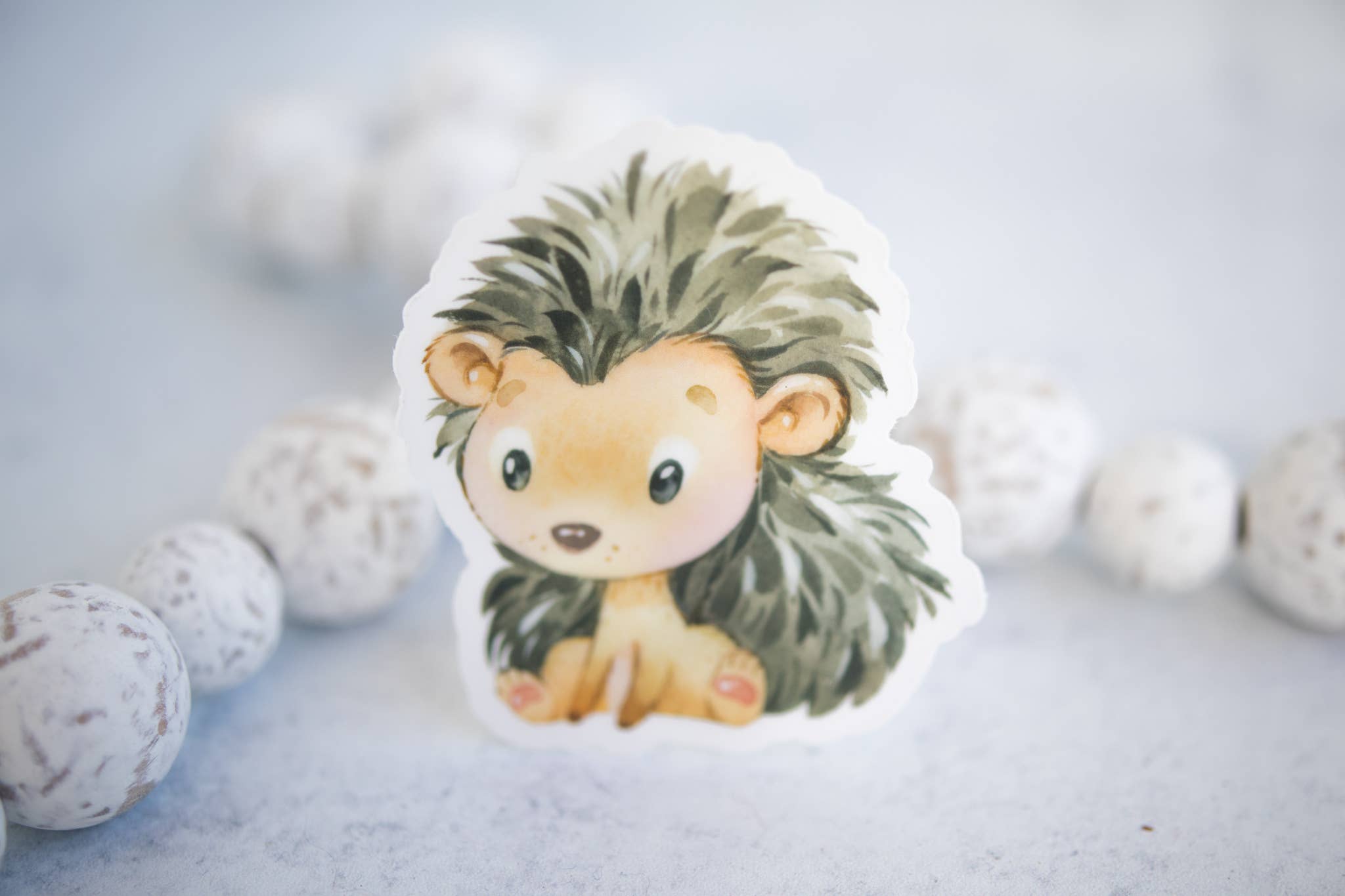 Cute Hedgehog, Animal Sticker Vinyl Sticker, 3x3 in.