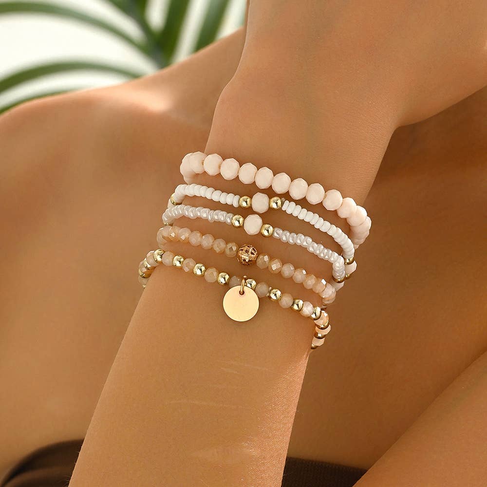 Alloy Round Pendant With Crystal Resin Beads