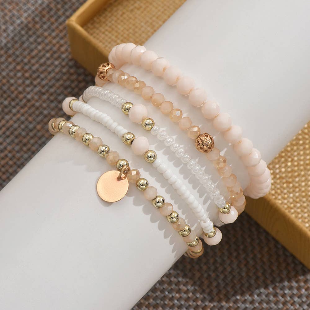 Alloy Round Pendant With Crystal Resin Beads