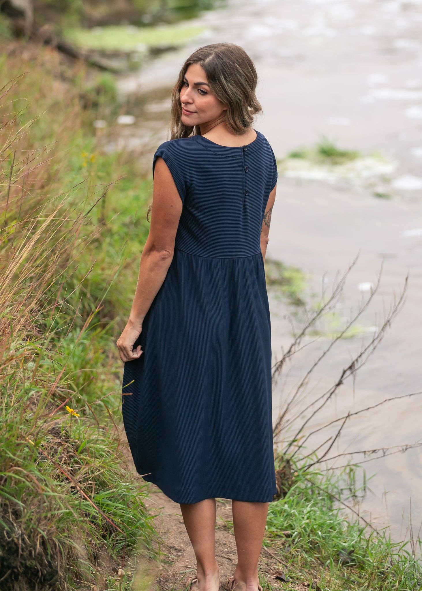 Olivia Cap Sleeve Midi Dress