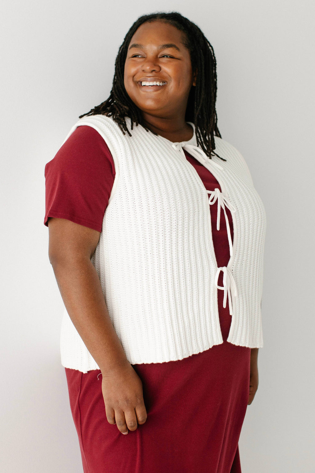 Ingrid Fall Bow Tie Knit Vest