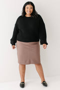 'Piper' Knee Length Knit Denim Skirt