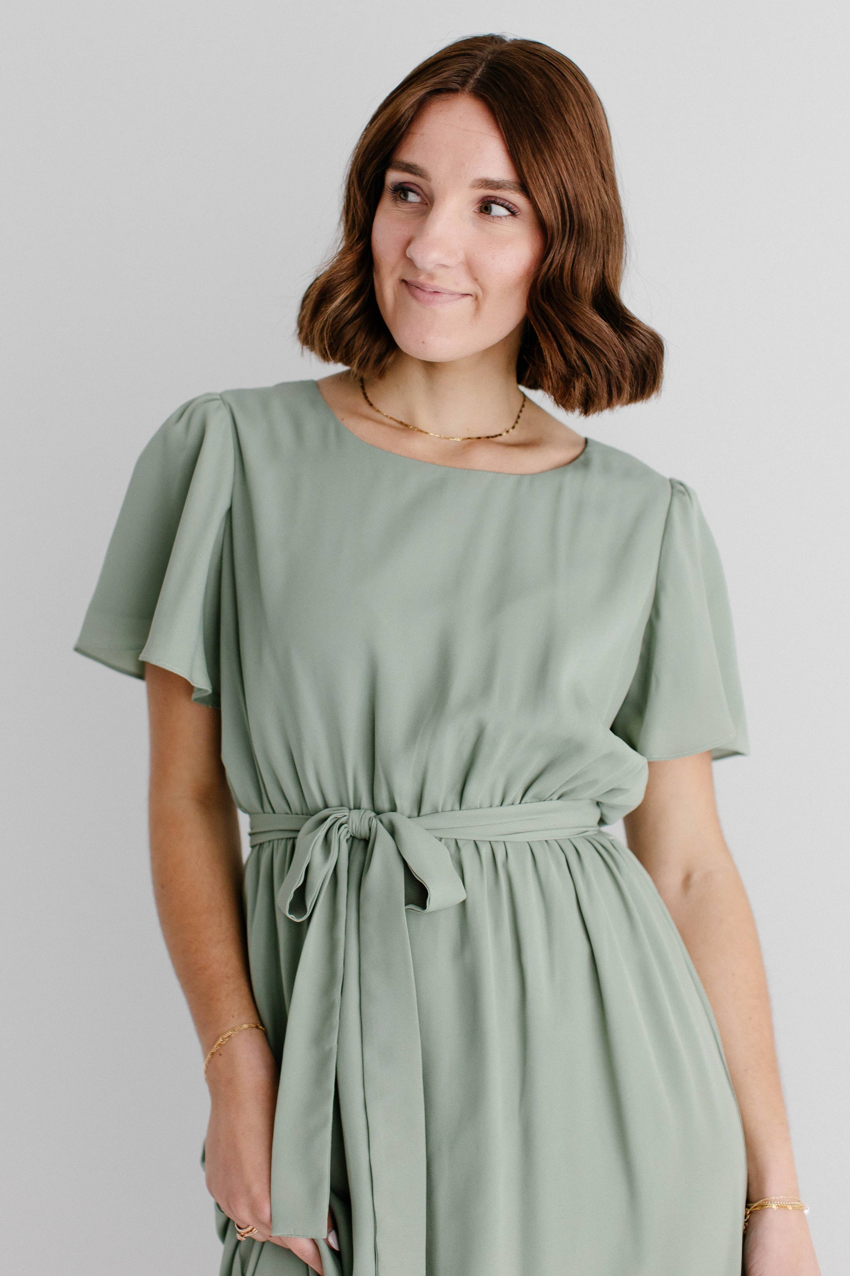 'Naomi' Chiffon Belted Maxi Dress