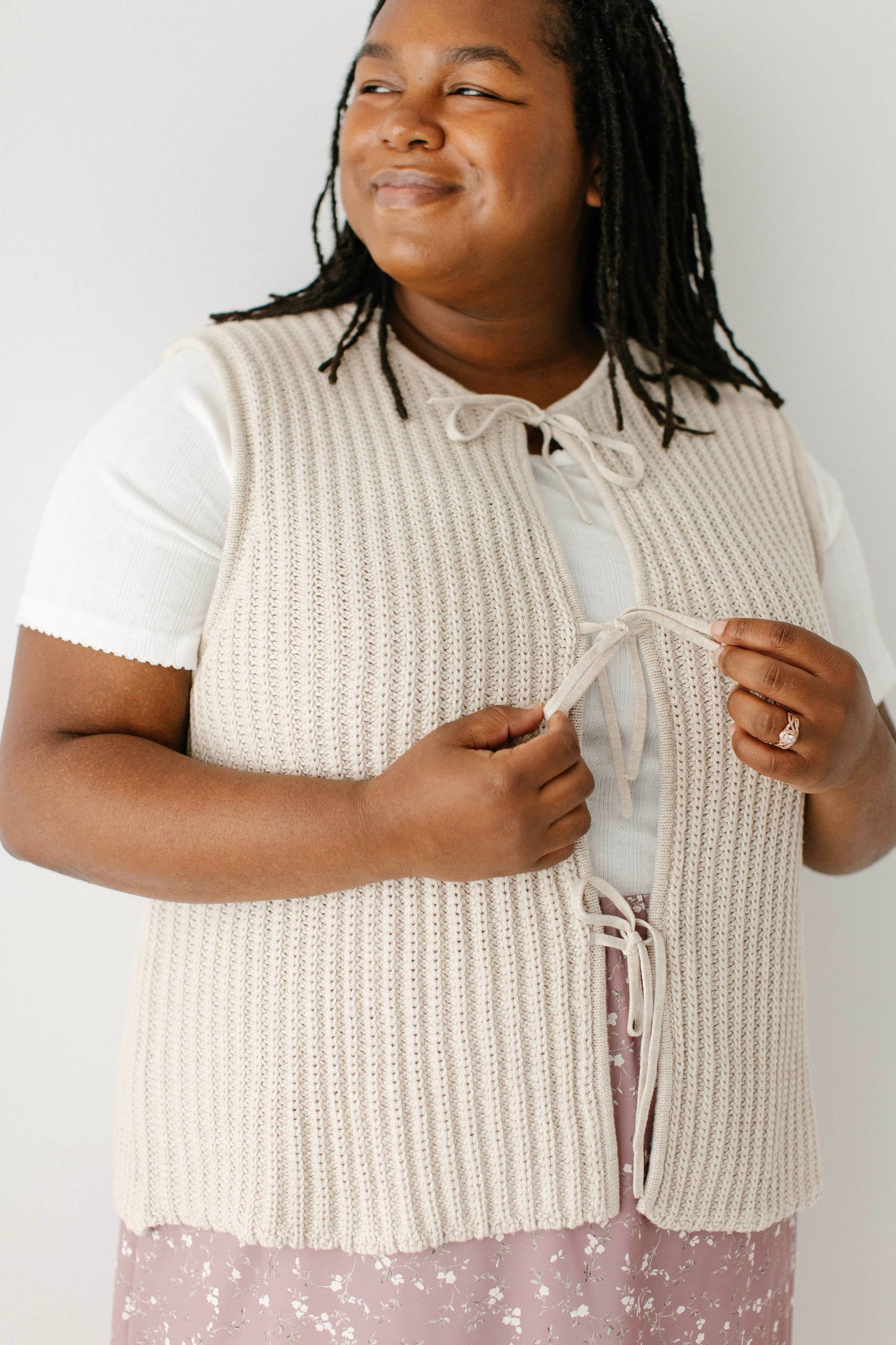 Ingrid Fall Bow Tie Knit Vest