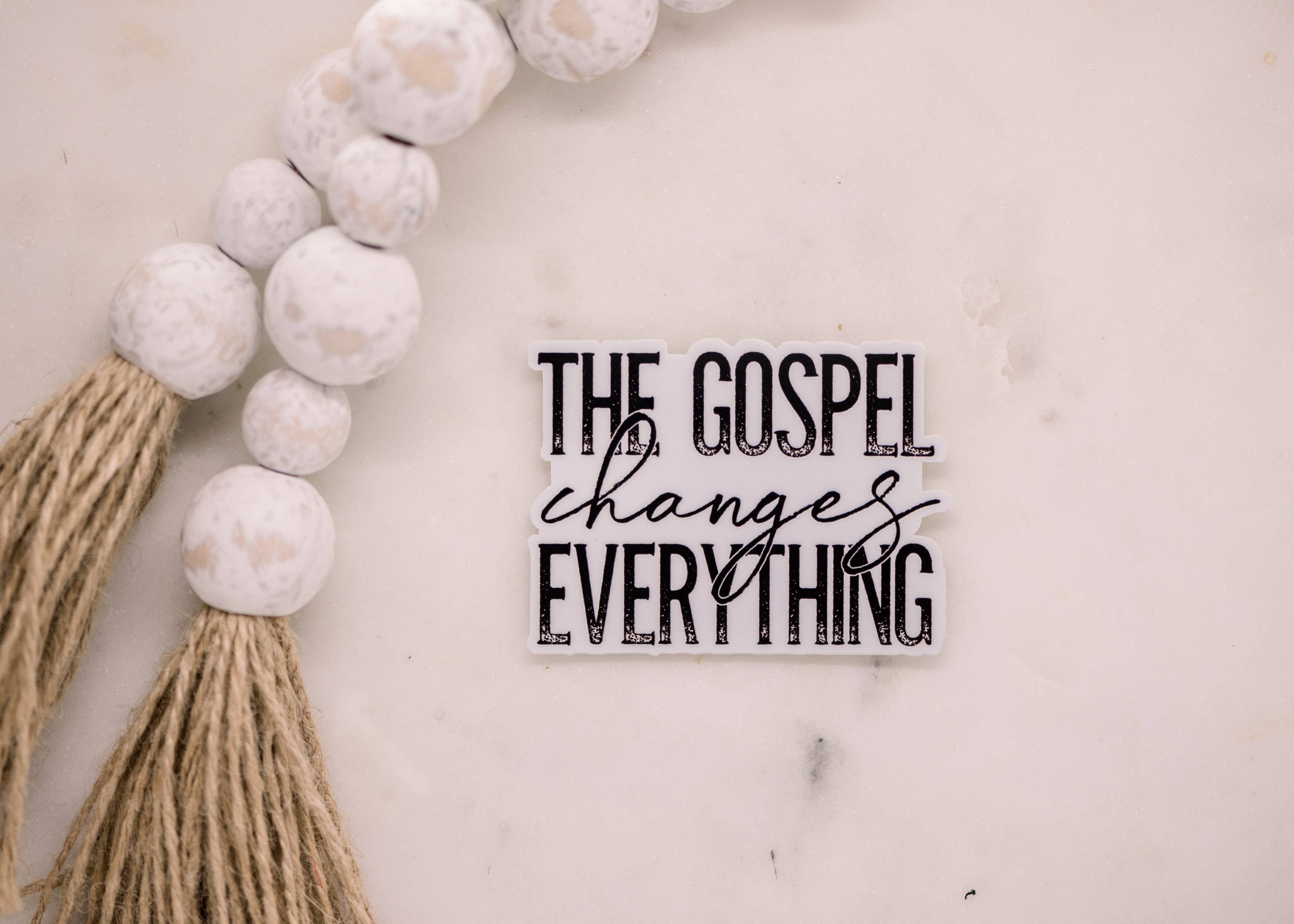 The Gospel Changes Everything, Vinyl Sticker, 3x3 in