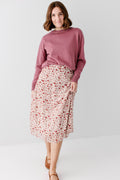 'Annette' Rose Print Midi Skirt
