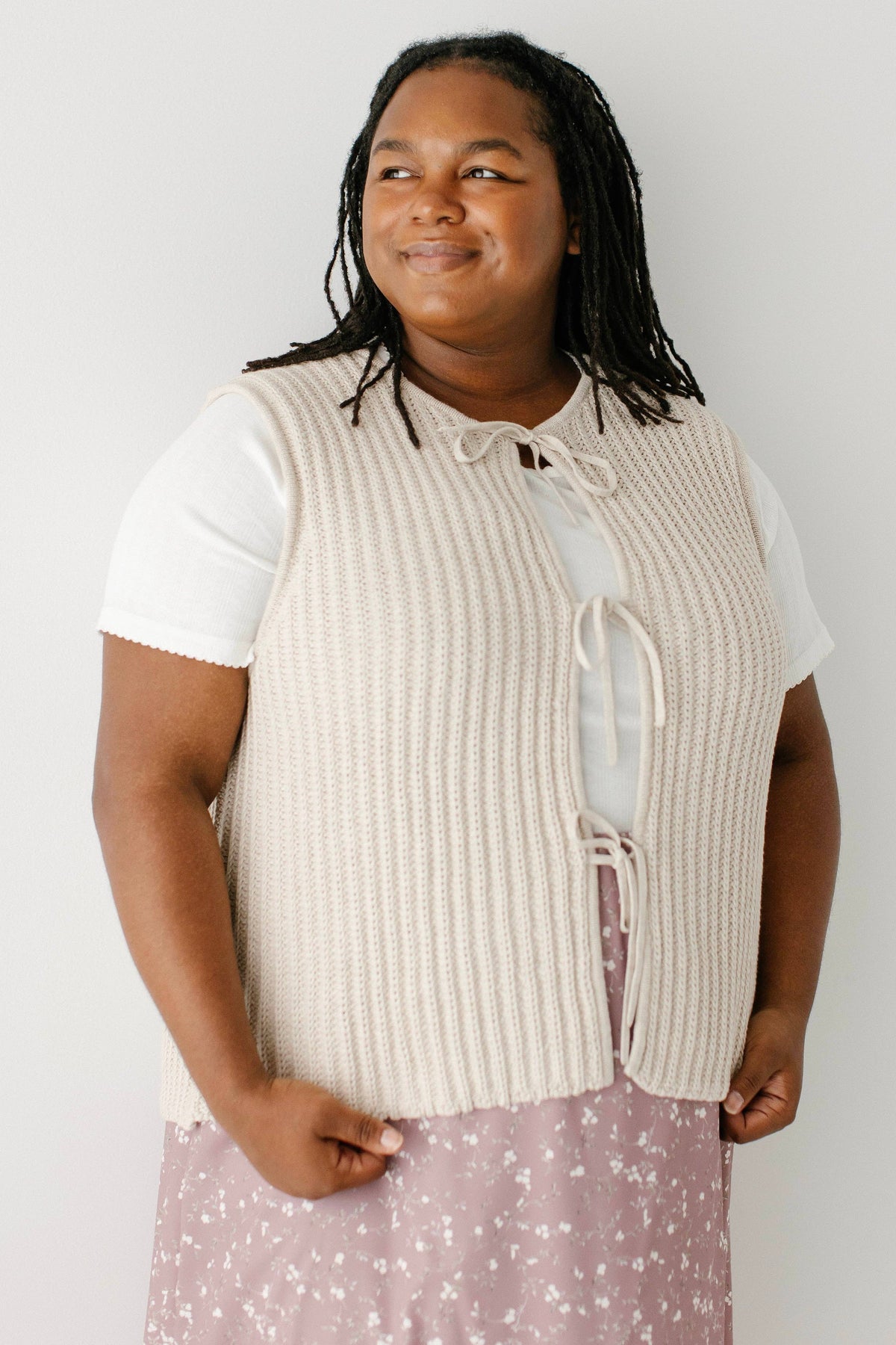 Ingrid Fall Bow Tie Knit Vest
