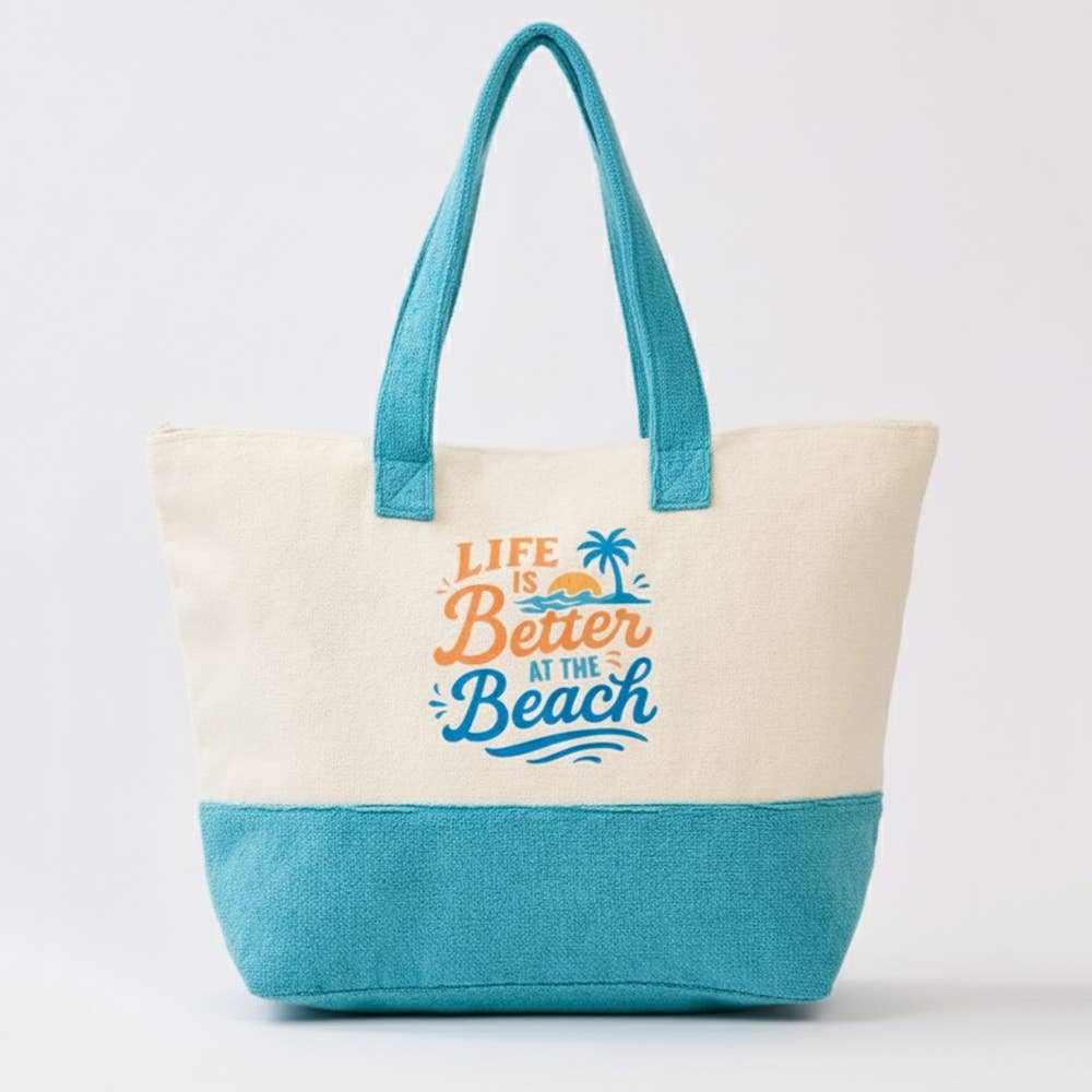 Life Is Better At The Beach Terry Tote Bag