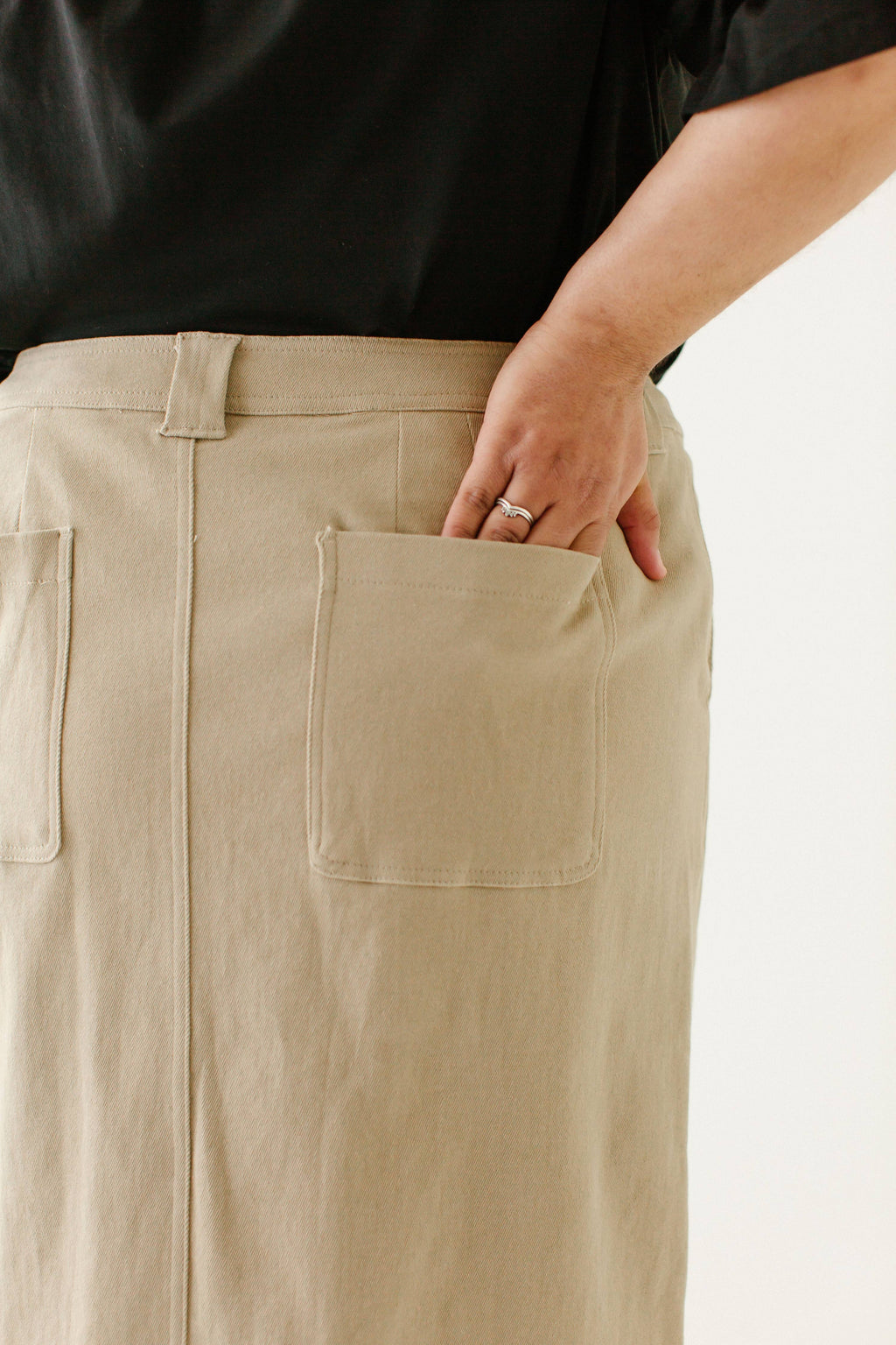 'Adrian' Classic Denim Midi Skirt FINAL SALE