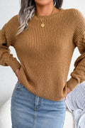 Leisure Lantern Long Sleeved Knitted Sweater