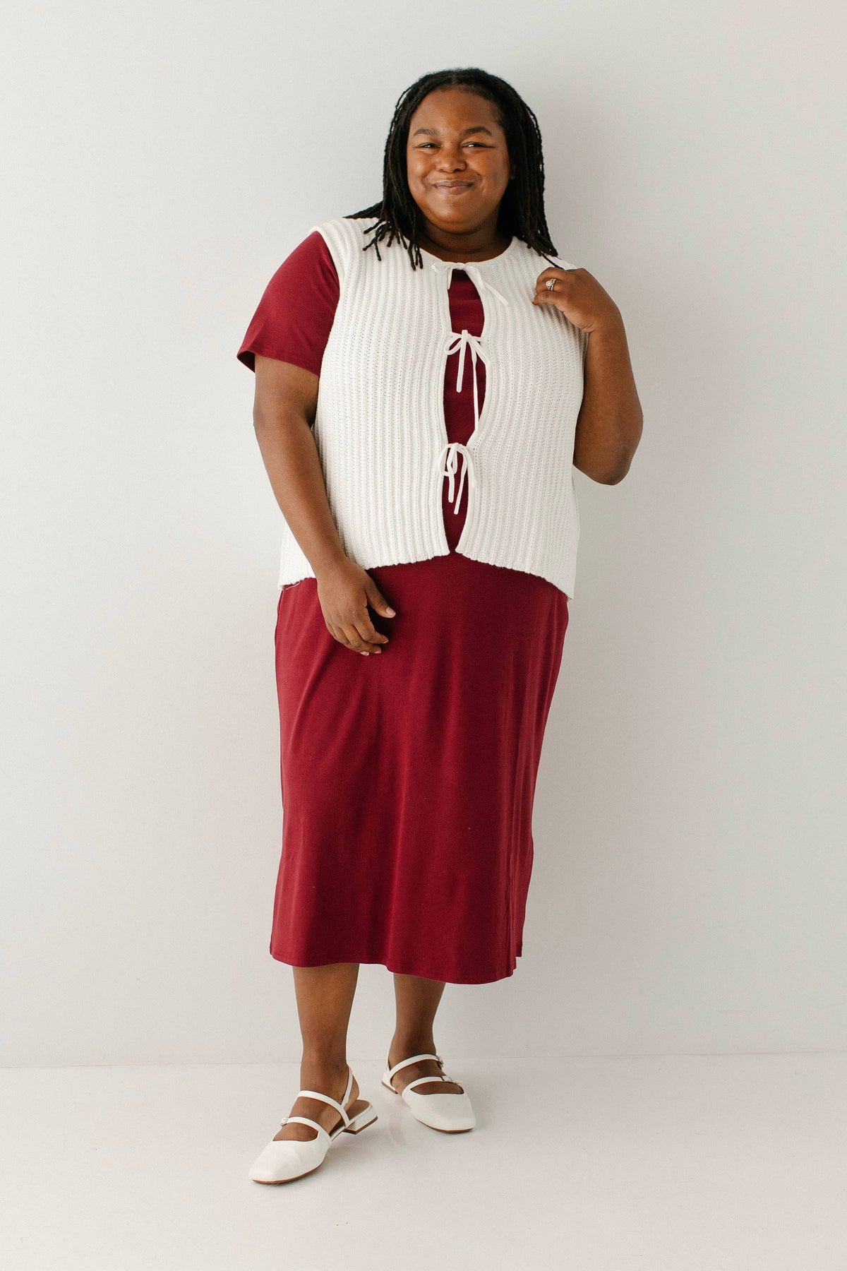 Ingrid Fall Bow Tie Knit Vest