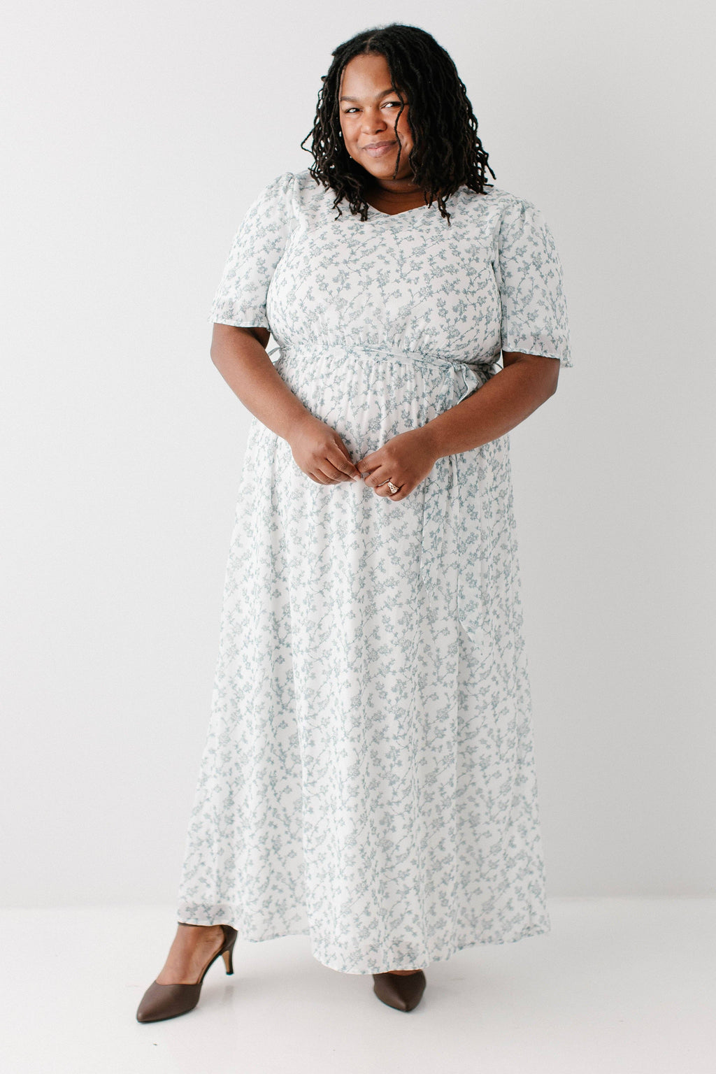 'Esther' Floral Print Maxi Dress