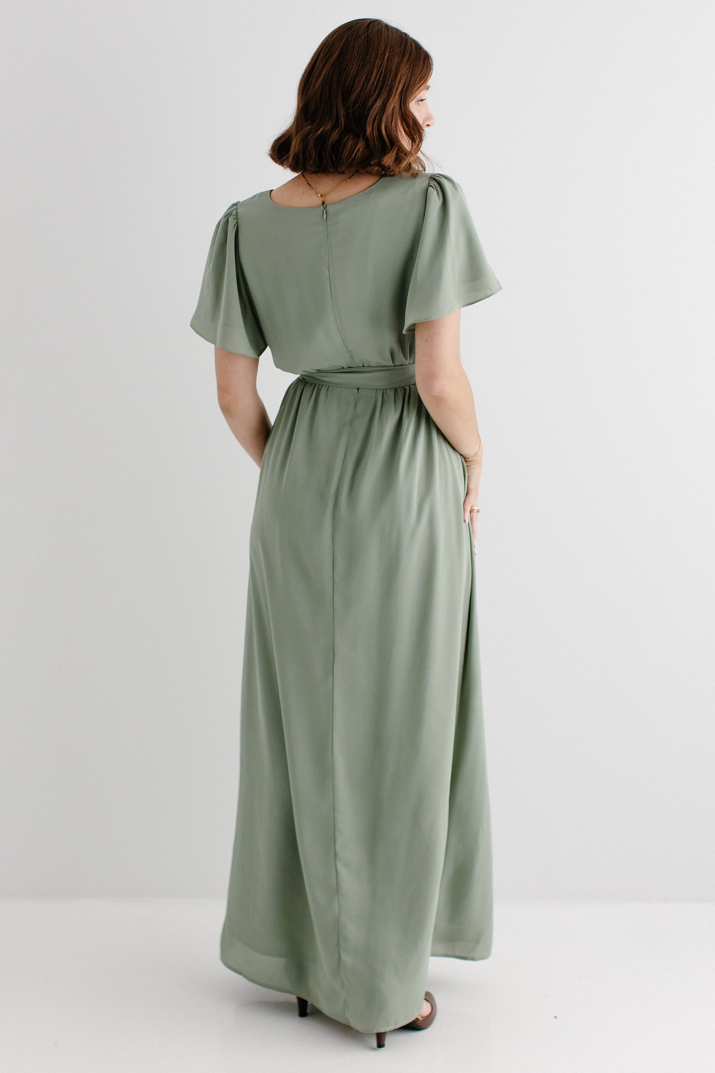 'Naomi' Chiffon Belted Maxi Dress