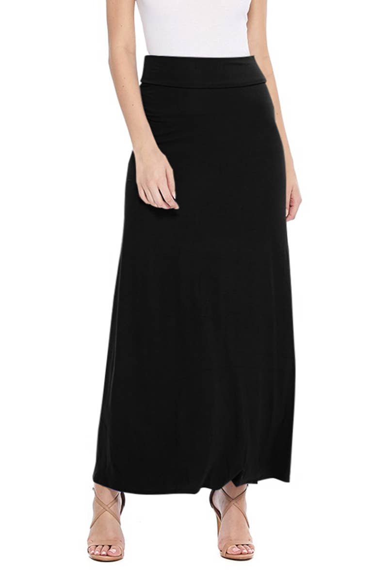 Women's Maxi Length Loose Fit Solid Skirt