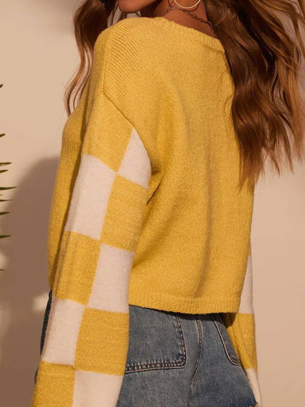 Multi Colored Printed Long Sleeved Contrasting Top