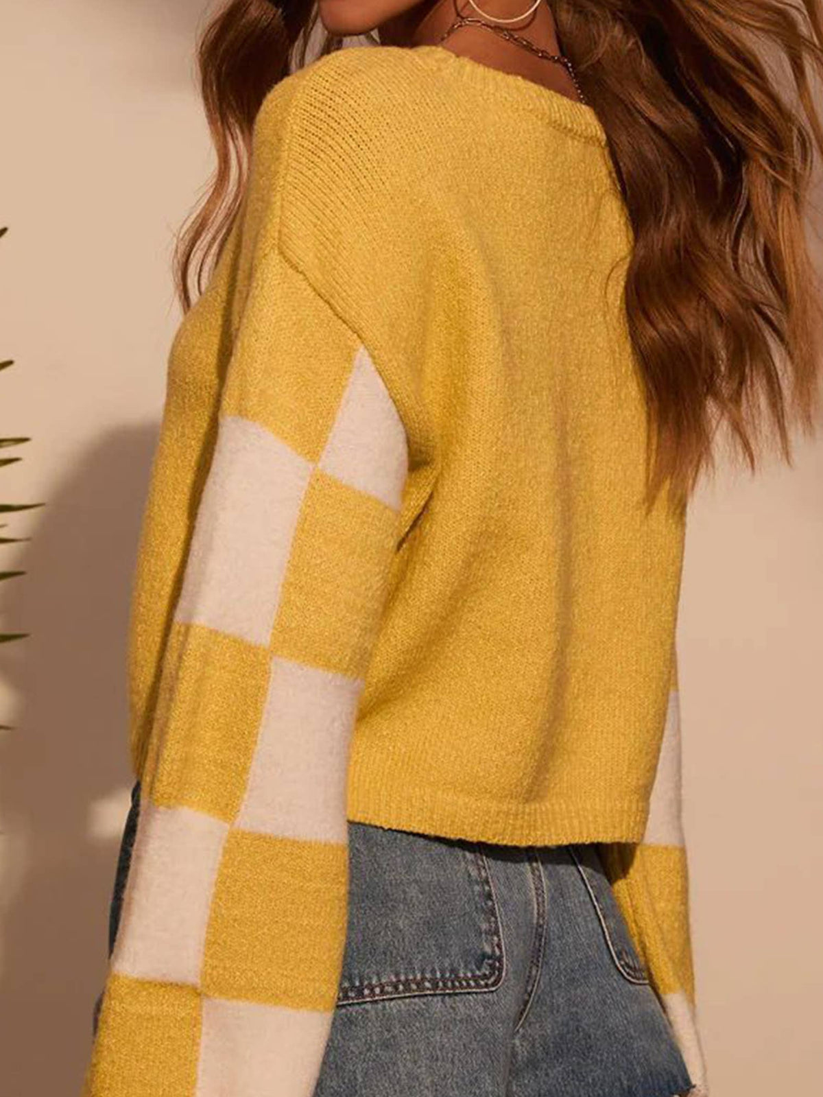 Multi Colored Printed Long Sleeved Contrasting Top