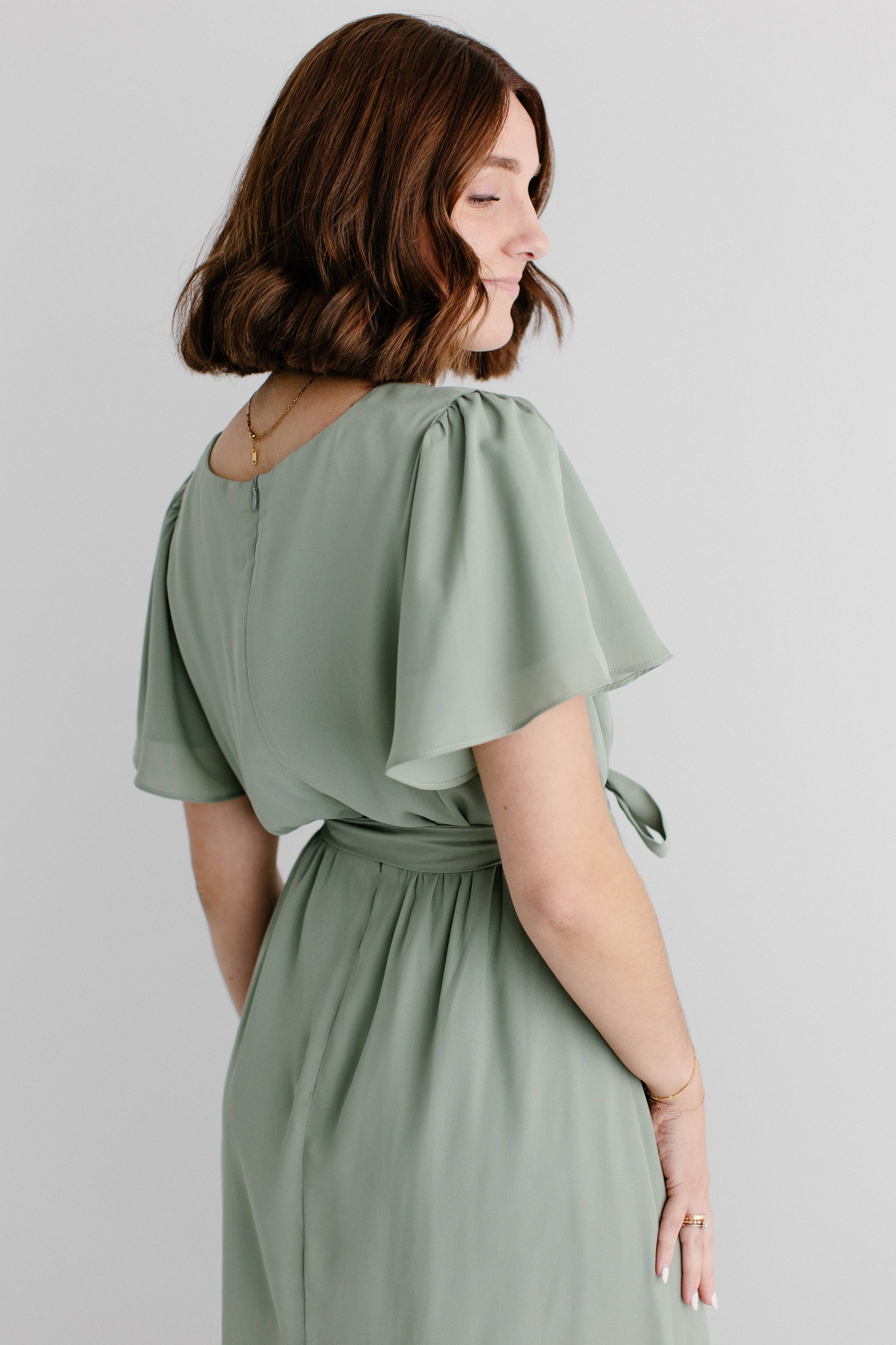 'Naomi' Chiffon Belted Maxi Dress