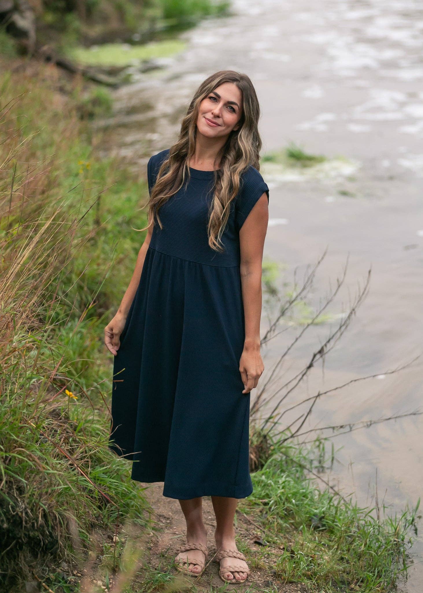 Olivia Cap Sleeve Midi Dress