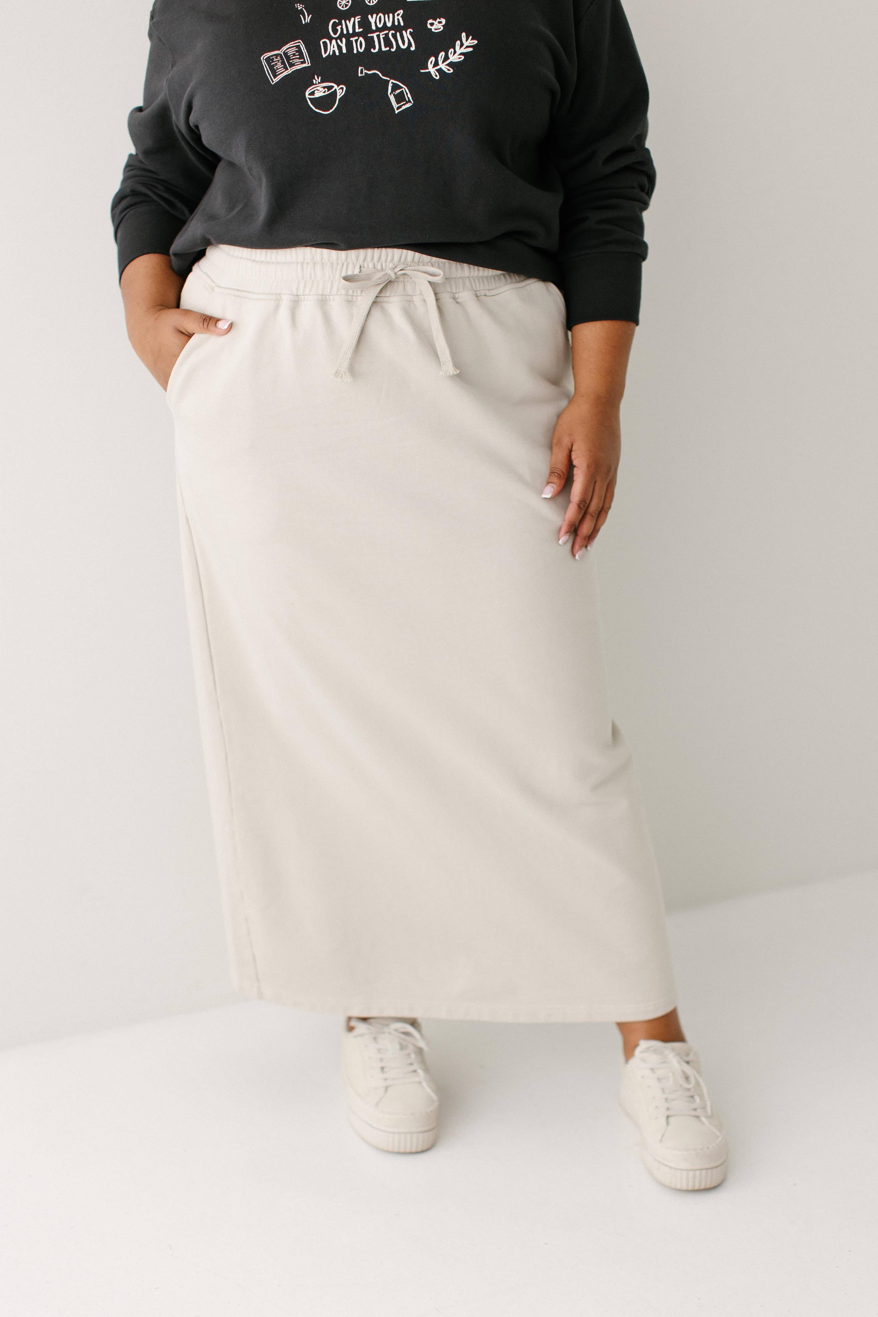 'Megan' Maxi Sweatshirt Skirt