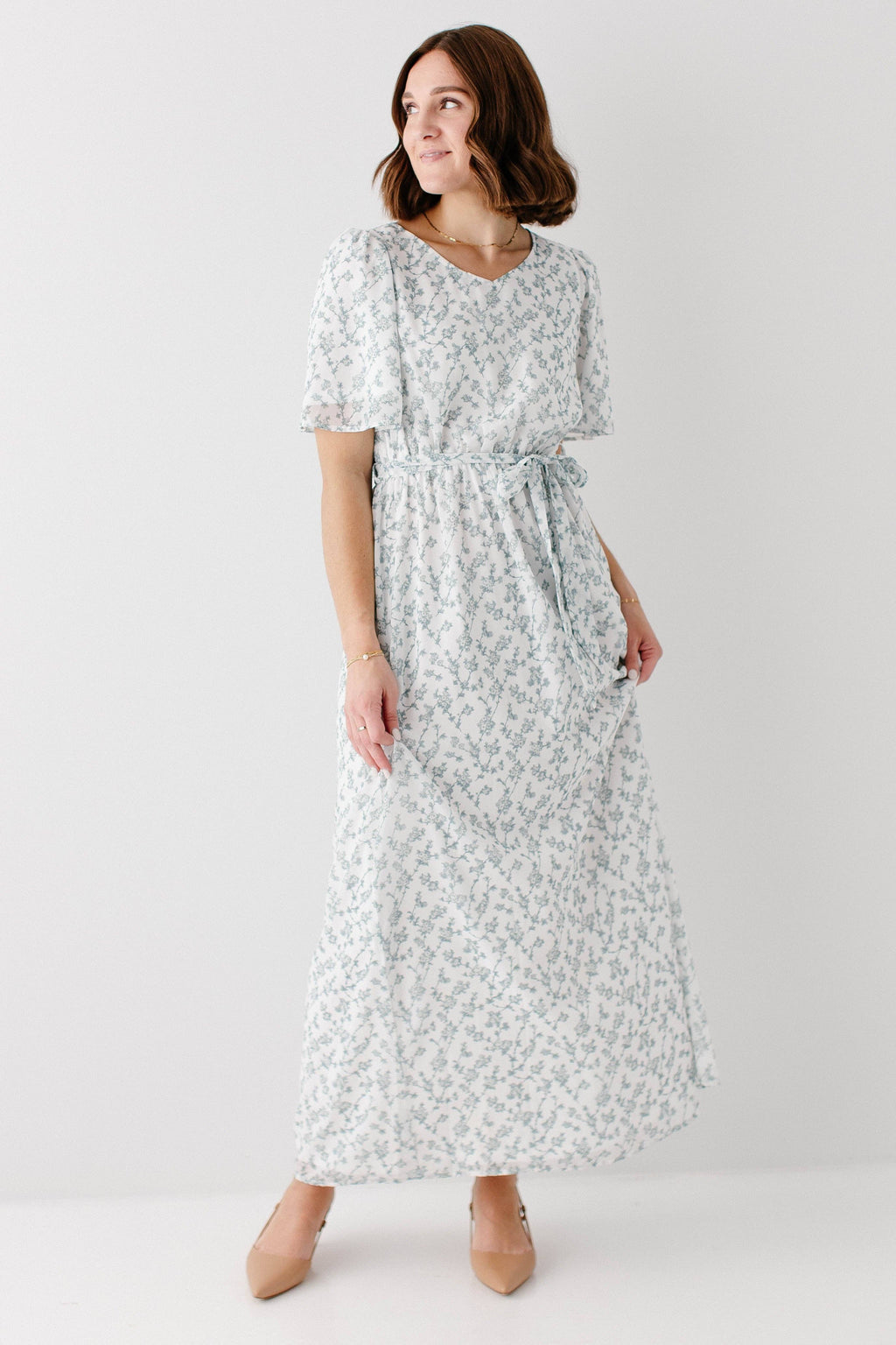 'Esther' Floral Print Maxi Dress