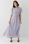 'Valencia' Flutter Sleeve Maxi Dress