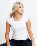 Essential Basic Layering Short Sleeve Scoop Neck Tee