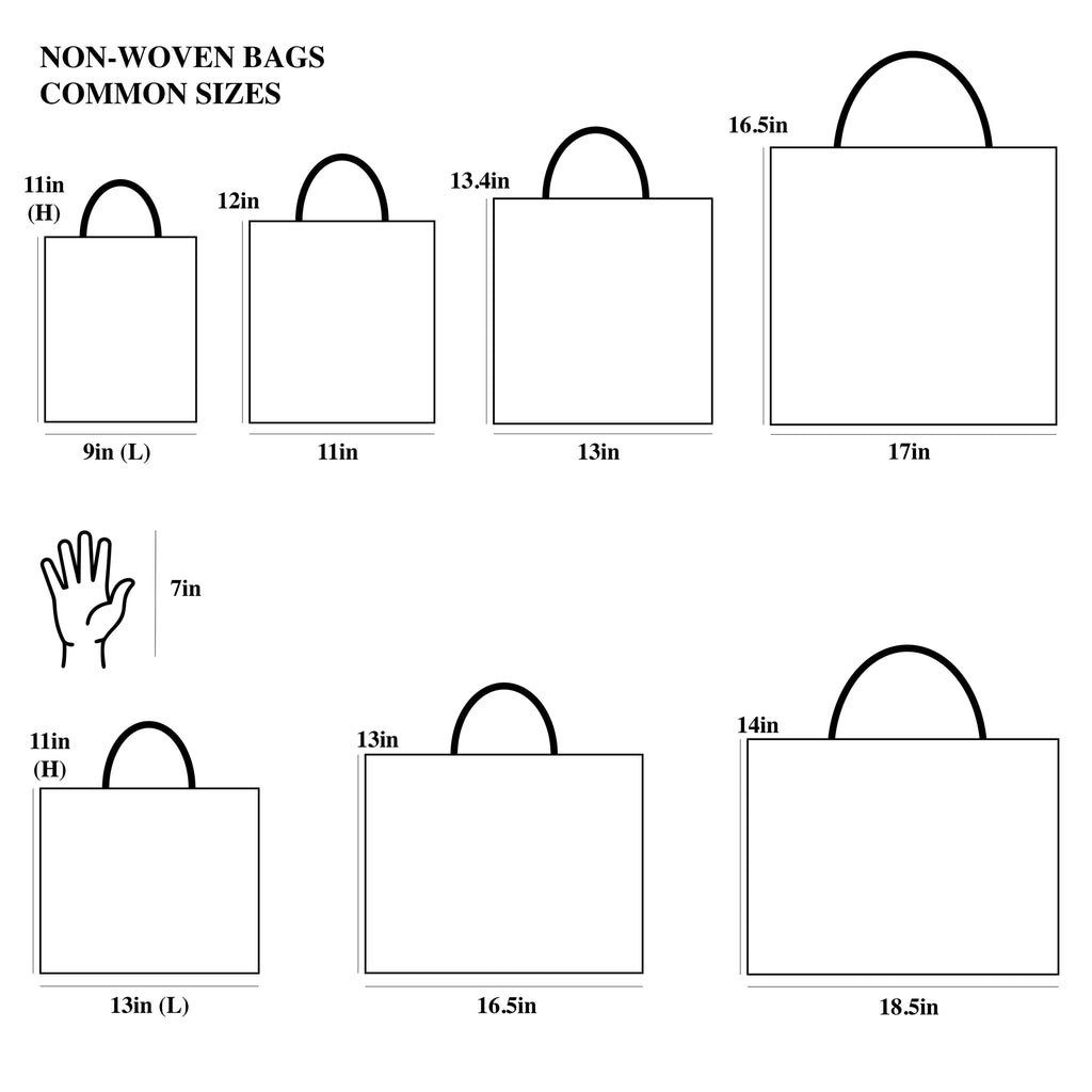 50pcs, 3 Sizes Light Pink w/ Black Border Non-woven Gift Bag