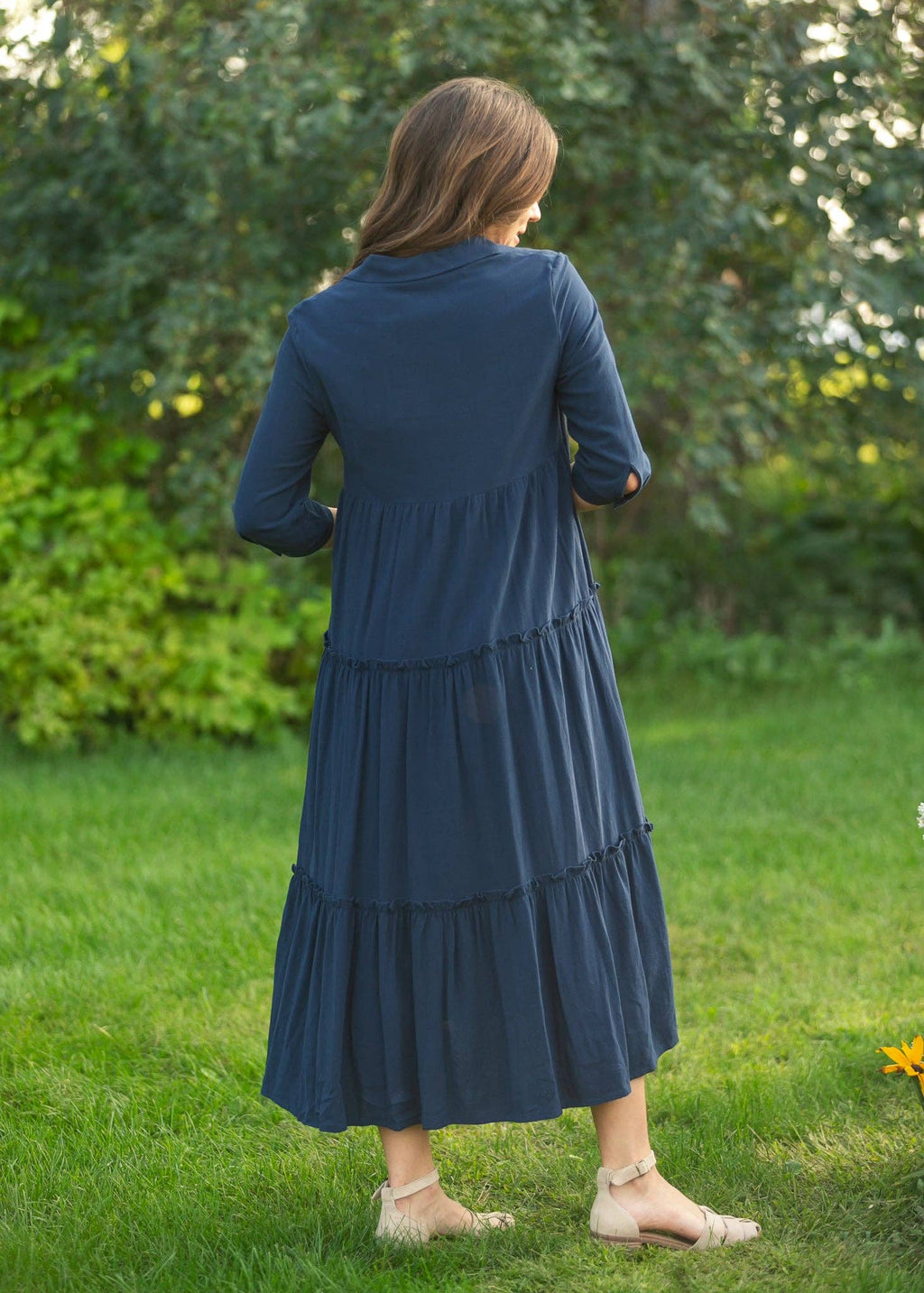 Elsie Button Front Midi Dress