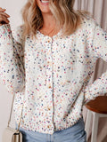 Colorful Polka Dot Spliced Pullover Sweater