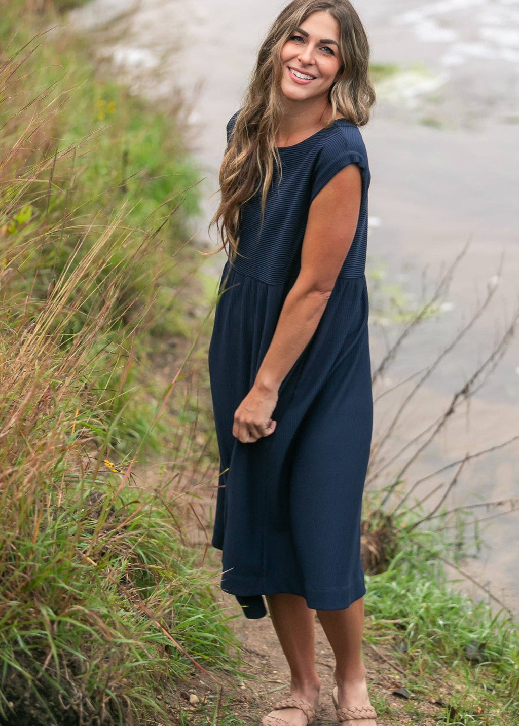 Olivia Cap Sleeve Midi Dress