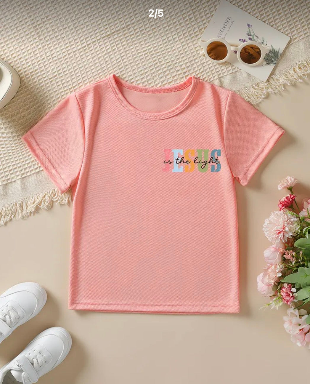 Girl’s T-shirt floral cross design