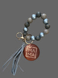 Wooden Beads Beaded Keychain Car Keychain Stylish Key Strings Engraved with MAMA Wooden Plaque