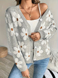 V-neck Cardigan Jacquard Sweater