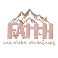 Retro Faith Can Move Mountains Vinyl, Sticker, 3x3 in