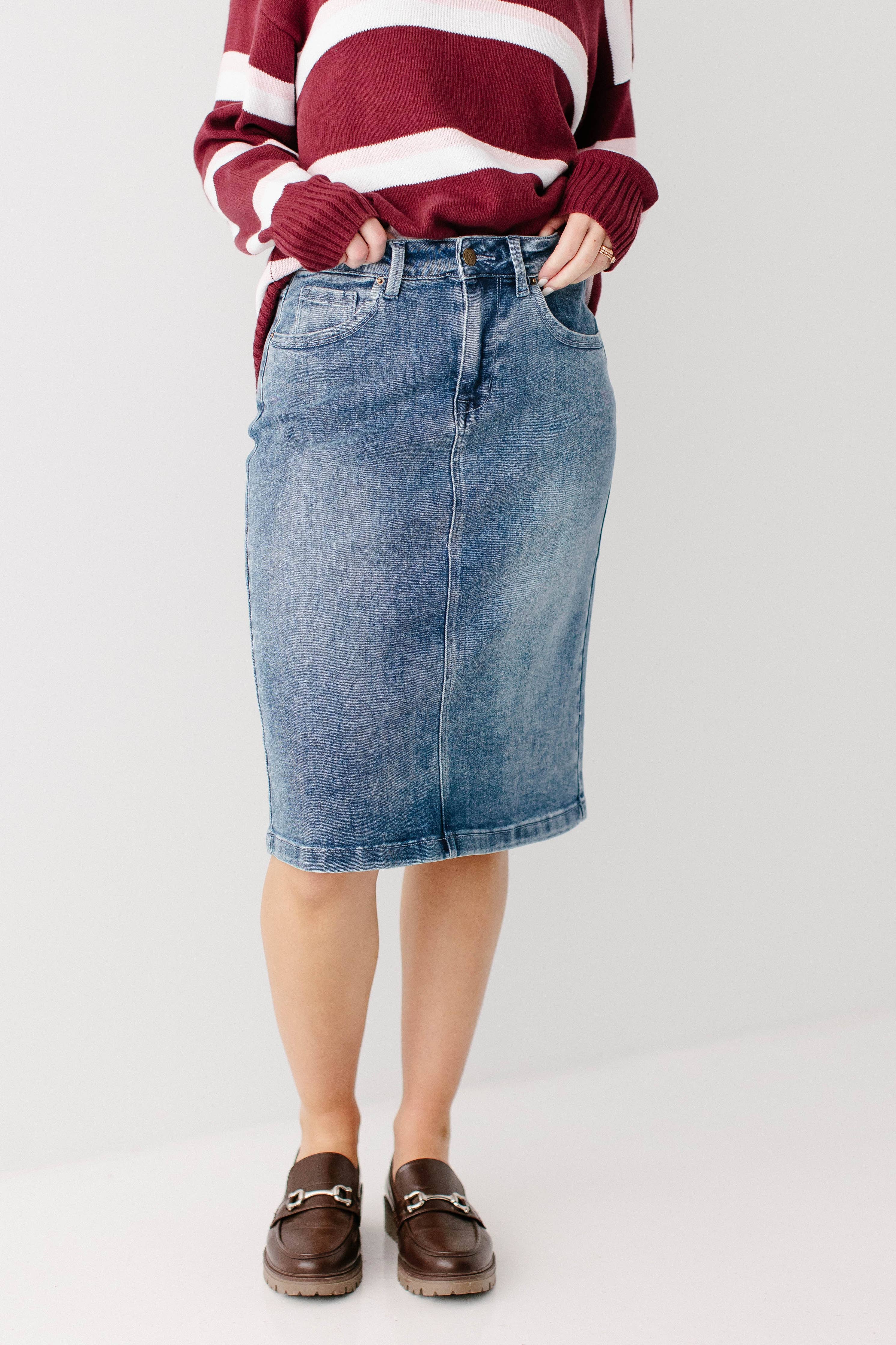 'Robyn' Classic Denim Skirt